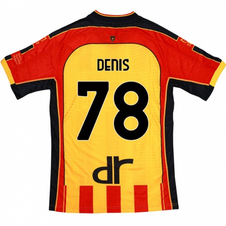 Kandiny Gyermek Max Denis #78 Sárga Piros Hazai Jersey 2024/25 Mez Póló Ing