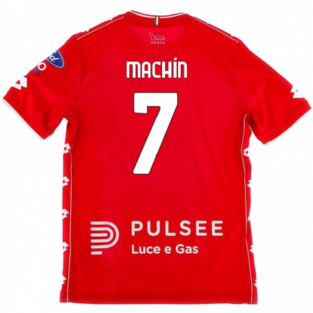 Kandiny Gyermek José Machín #7 Piros Fehér Hazai Jersey 2024/25 Mez Póló Ing