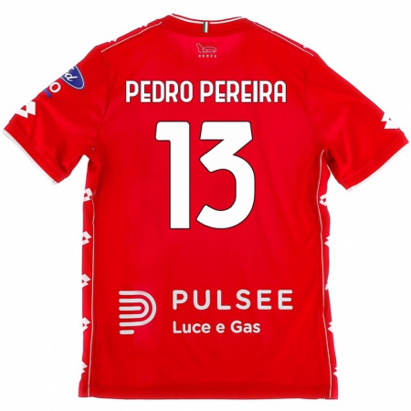 Kandiny Gyermek Pedro Pereira #13 Piros Fehér Hazai Jersey 2024/25 Mez Póló Ing