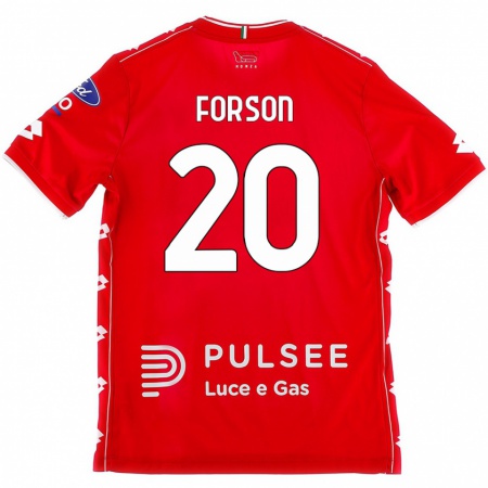 Kandiny Gyermek Omari Forson #20 Piros Fehér Hazai Jersey 2024/25 Mez Póló Ing