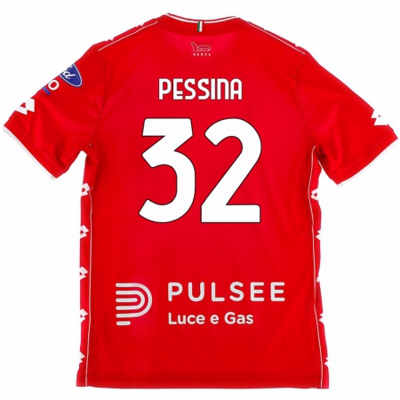 Kandiny Gyermek Matteo Pessina #32 Piros Fehér Hazai Jersey 2024/25 Mez Póló Ing