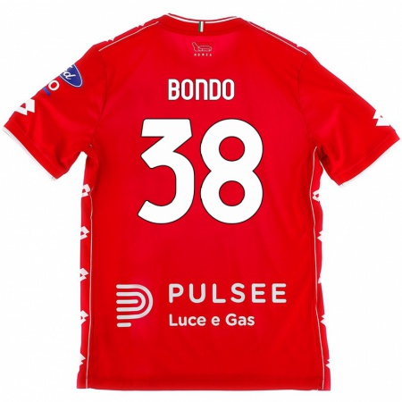 Kandiny Gyermek Warren Bondo #38 Piros Fehér Hazai Jersey 2024/25 Mez Póló Ing