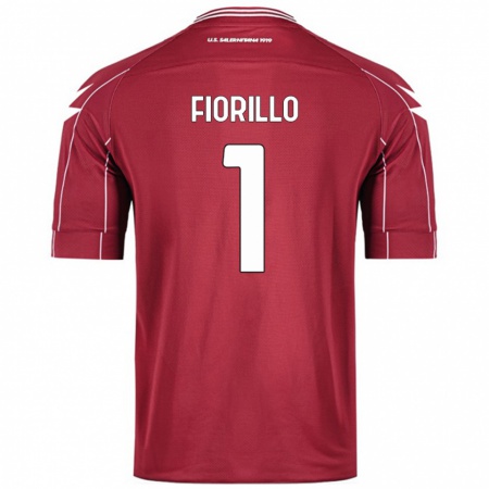 Kandiny Gyermek Vincenzo Fiorillo #1 Burgundia Hazai Jersey 2024/25 Mez Póló Ing