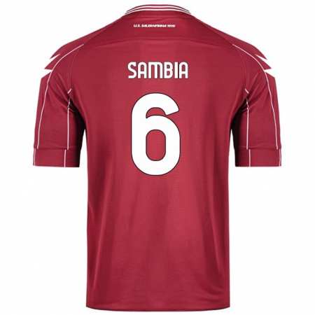 Kandiny Gyermek Junior Sambia #6 Burgundia Hazai Jersey 2024/25 Mez Póló Ing