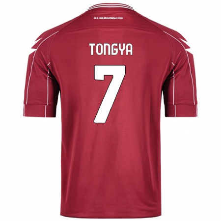 Kandiny Gyermek Franco Tongya #7 Burgundia Hazai Jersey 2024/25 Mez Póló Ing