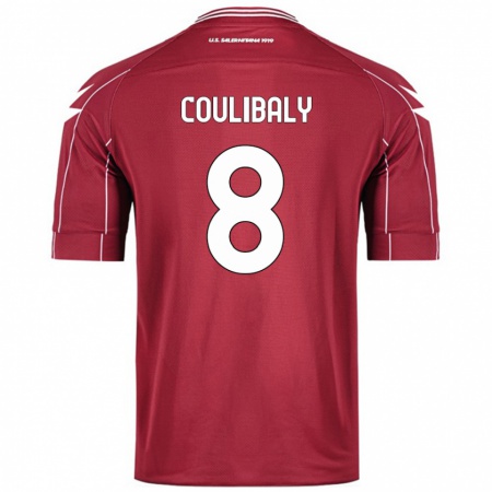 Kandiny Gyermek Mamadou Coulibaly #8 Burgundia Hazai Jersey 2024/25 Mez Póló Ing