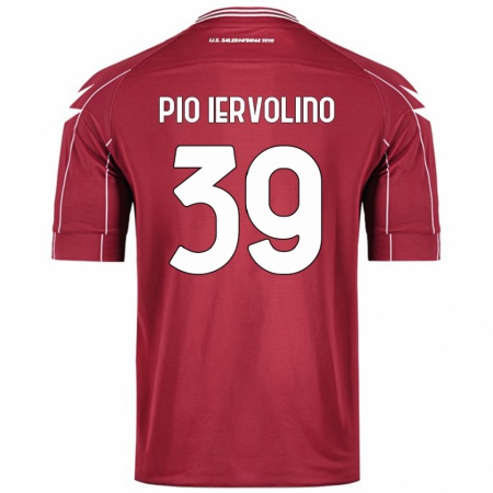 Kandiny Gyermek Antonio Pio Iervolino #39 Burgundia Hazai Jersey 2024/25 Mez Póló Ing