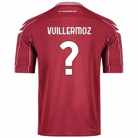 Kandiny Gyermek Joshua Vuillermoz #0 Burgundia Hazai Jersey 2024/25 Mez Póló Ing