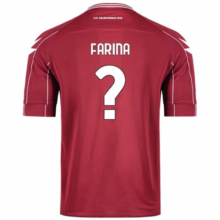 Kandiny Gyermek Alfredo Farina #0 Burgundia Hazai Jersey 2024/25 Mez Póló Ing