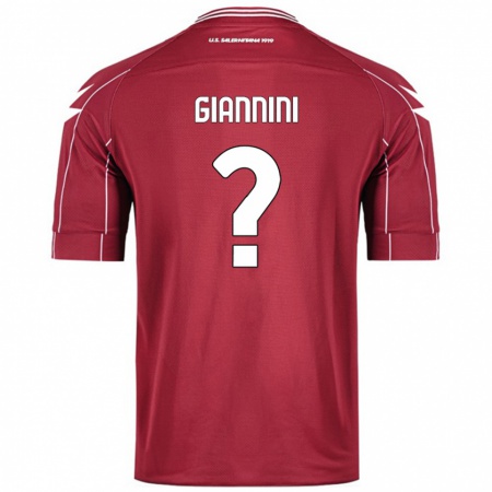 Kandiny Gyermek Emanuele Giannini #0 Burgundia Hazai Jersey 2024/25 Mez Póló Ing