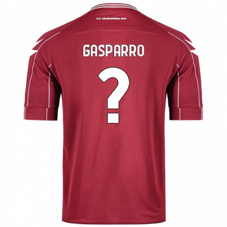 Kandiny Gyermek Roberto Gasparro #0 Burgundia Hazai Jersey 2024/25 Mez Póló Ing