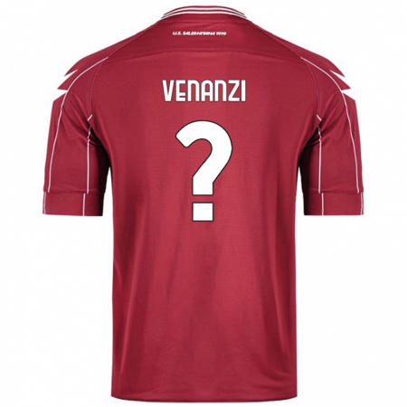 Kandiny Gyermek Francesco Venanzi #0 Burgundia Hazai Jersey 2024/25 Mez Póló Ing