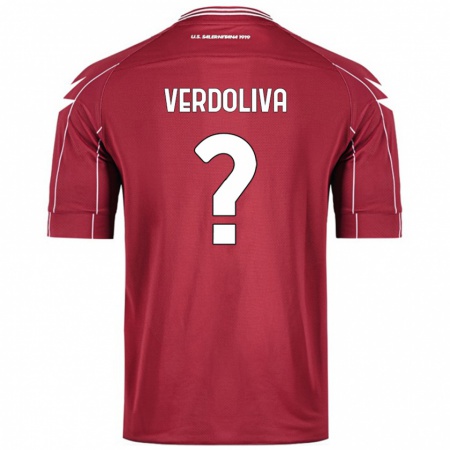 Kandiny Gyermek Michele Verdoliva #0 Burgundia Hazai Jersey 2024/25 Mez Póló Ing