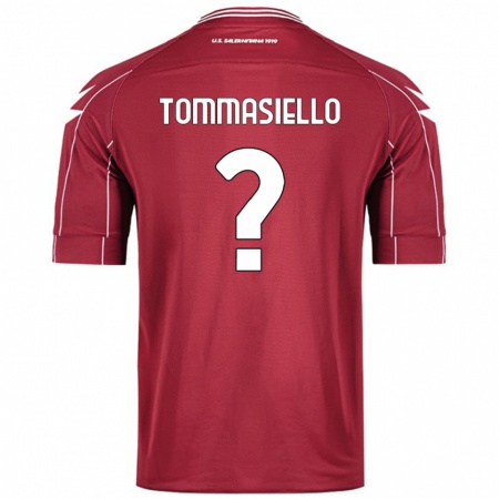 Kandiny Gyermek Francesco Tommasiello #0 Burgundia Hazai Jersey 2024/25 Mez Póló Ing