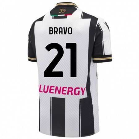 Kandiny Gyermek Iker Bravo #21 Fehér Fekete Hazai Jersey 2024/25 Mez Póló Ing