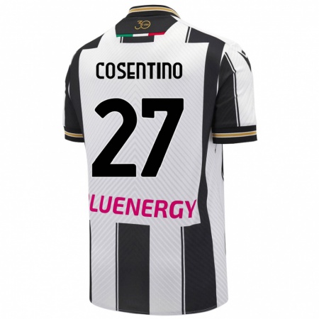 Kandiny Gyermek Sergio Cosentino #27 Fehér Fekete Hazai Jersey 2024/25 Mez Póló Ing