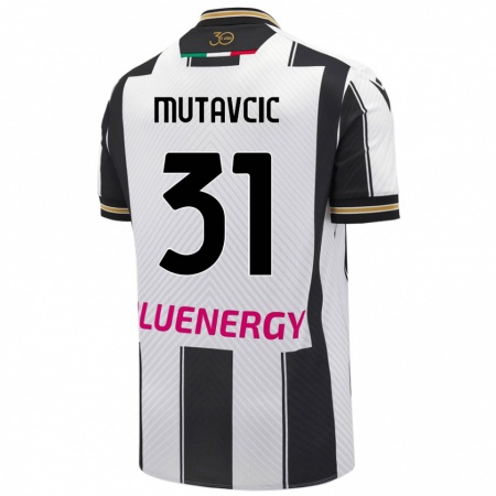 Kandiny Gyermek Jan Mutavcic #31 Fehér Fekete Hazai Jersey 2024/25 Mez Póló Ing