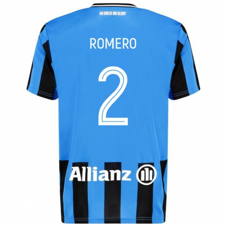 Kandiny Gyermek Zaid Romero #2 Égszínkék Fekete Hazai Jersey 2024/25 Mez Póló Ing