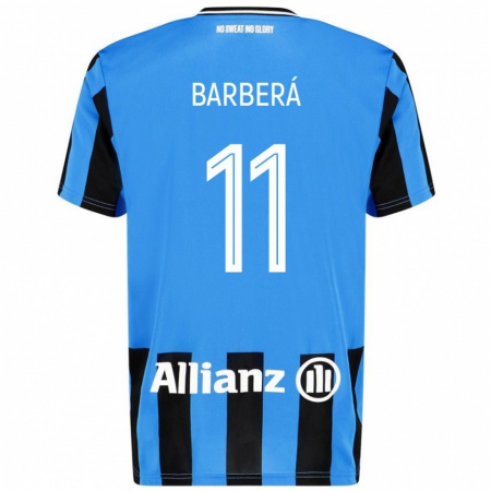 Kandiny Gyermek Víctor Barberá #11 Égszínkék Fekete Hazai Jersey 2024/25 Mez Póló Ing