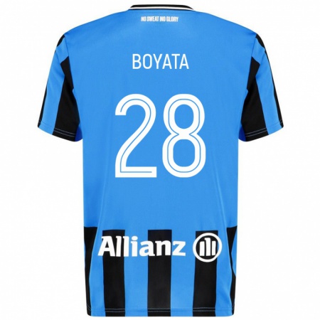 Kandiny Gyermek Dedryck Boyata #28 Égszínkék Fekete Hazai Jersey 2024/25 Mez Póló Ing