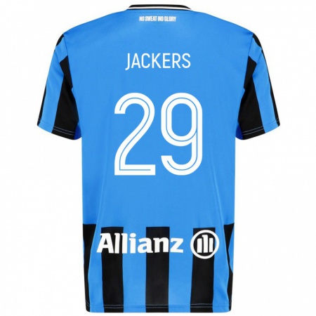 Kandiny Gyermek Nordin Jackers #29 Égszínkék Fekete Hazai Jersey 2024/25 Mez Póló Ing