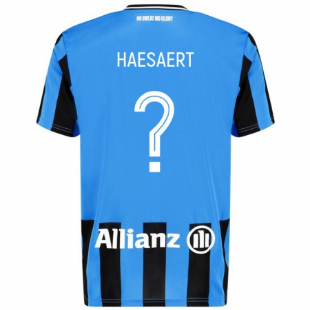 Kandiny Gyermek Mateo Haesaert #0 Égszínkék Fekete Hazai Jersey 2024/25 Mez Póló Ing