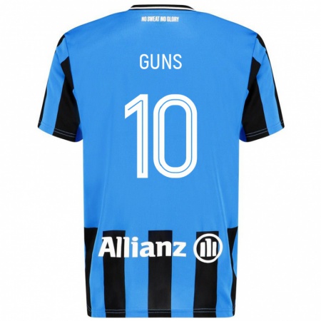 Kandiny Gyermek Celien Guns #10 Égszínkék Fekete Hazai Jersey 2024/25 Mez Póló Ing