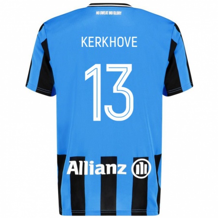 Kandiny Gyermek Angel Kerkhove #13 Égszínkék Fekete Hazai Jersey 2024/25 Mez Póló Ing