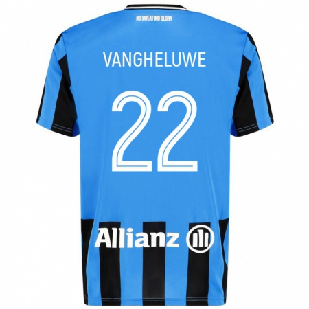 Kandiny Gyermek Jody Vangheluwe #22 Égszínkék Fekete Hazai Jersey 2024/25 Mez Póló Ing