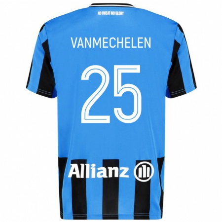 Kandiny Gyermek Davinia Vanmechelen #25 Égszínkék Fekete Hazai Jersey 2024/25 Mez Póló Ing