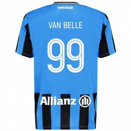 Kandiny Gyermek Lyndsey Van Belle #99 Égszínkék Fekete Hazai Jersey 2024/25 Mez Póló Ing