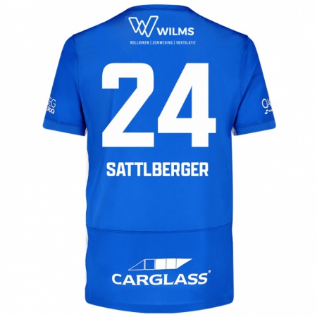 Kandiny Gyermek Nikolas Sattlberger #24 Kék Hazai Jersey 2024/25 Mez Póló Ing