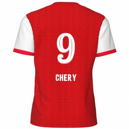 Kandiny Gyermek Tjaronn Chery #9 Piros Fehér Hazai Jersey 2024/25 Mez Póló Ing