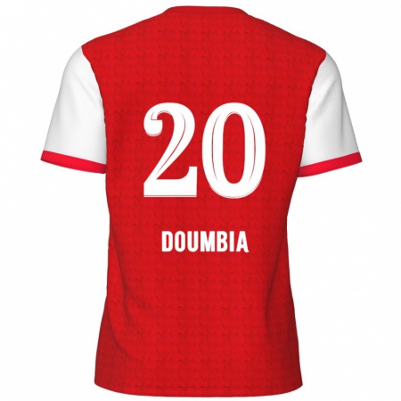 Kandiny Gyermek Mahamadou Doumbia #20 Piros Fehér Hazai Jersey 2024/25 Mez Póló Ing