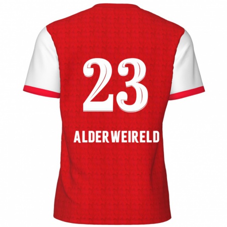 Kandiny Gyermek Toby Alderweireld #23 Piros Fehér Hazai Jersey 2024/25 Mez Póló Ing