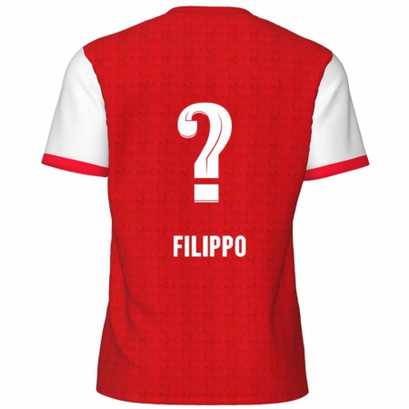 Kandiny Gyermek Niels Filippo #0 Piros Fehér Hazai Jersey 2024/25 Mez Póló Ing