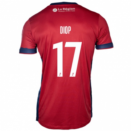 Kandiny Gyermek Ousmane Diop #17 Világos Bordó Hazai Jersey 2024/25 Mez Póló Ing