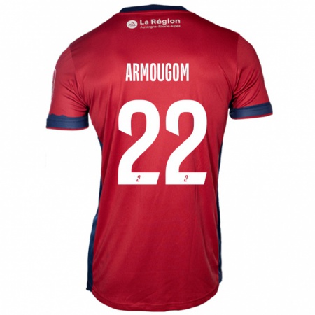 Kandiny Gyermek Yoël Armougom #22 Világos Bordó Hazai Jersey 2024/25 Mez Póló Ing