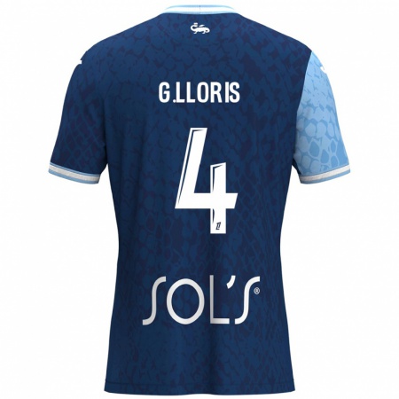 Kandiny Gyermek Gautier Lloris #4 Égszínkék Sötétkék Hazai Jersey 2024/25 Mez Póló Ing