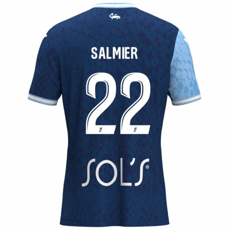 Kandiny Gyermek Yoann Salmier #22 Égszínkék Sötétkék Hazai Jersey 2024/25 Mez Póló Ing