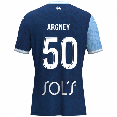 Kandiny Gyermek Paul Argney #50 Égszínkék Sötétkék Hazai Jersey 2024/25 Mez Póló Ing