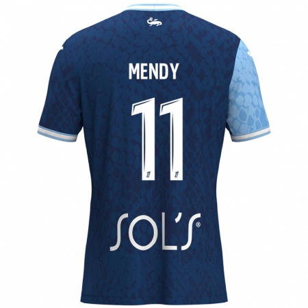 Kandiny Gyermek Mélinda Mendy #11 Égszínkék Sötétkék Hazai Jersey 2024/25 Mez Póló Ing