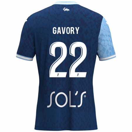 Kandiny Gyermek Christy Gavory #22 Égszínkék Sötétkék Hazai Jersey 2024/25 Mez Póló Ing