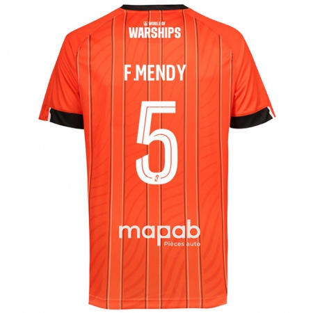 Kandiny Gyermek Formose Mendy #5 Narancs Hazai Jersey 2024/25 Mez Póló Ing