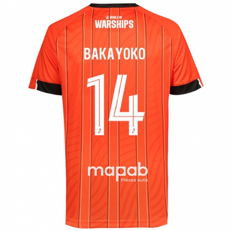 Kandiny Gyermek Tiemoué Bakayoko #14 Narancs Hazai Jersey 2024/25 Mez Póló Ing