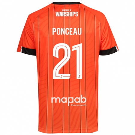 Kandiny Gyermek Julien Ponceau #21 Narancs Hazai Jersey 2024/25 Mez Póló Ing