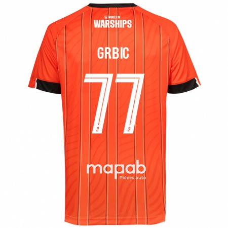 Kandiny Gyermek Adrian Grbic #77 Narancs Hazai Jersey 2024/25 Mez Póló Ing