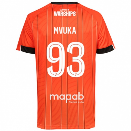 Kandiny Gyermek Joel Mvuka #93 Narancs Hazai Jersey 2024/25 Mez Póló Ing