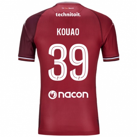 Kandiny Gyermek Koffi Kouao #39 Piros Granata Hazai Jersey 2024/25 Mez Póló Ing