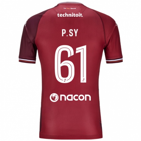 Kandiny Gyermek Pape Sy #61 Piros Granata Hazai Jersey 2024/25 Mez Póló Ing